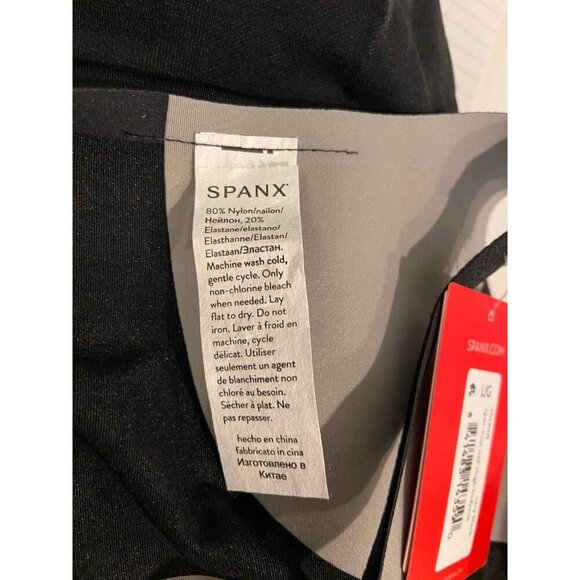 NWT Spanx Sculp Open Bust Mid Thigh Bodysuit Black Large L New - Picture 5 of 5